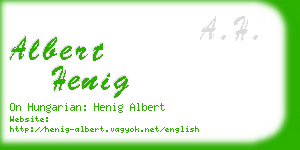 albert henig business card